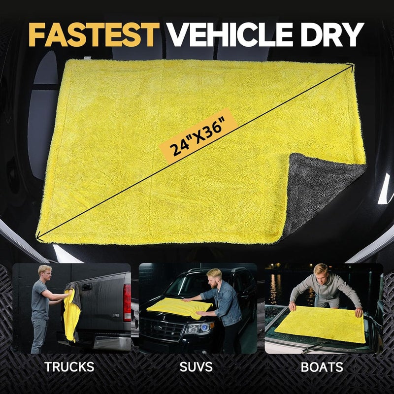 toretark Microfiber Towels for Cars Drying Towel - 36"x24", Streak-Free Double-Sided Ultra Absorbent Bath Towels, Edgeless Design for Car Detailing Cleaning & Household - Image 5